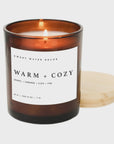 The Warm + Cozy Soy Candle in Amber Jar by Sweet Water Decor