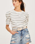 The Alivia Puff Sleeve Striped Top