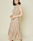 The Auberon Floral Mock Neck Dress