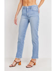 The Terri Clean High Rise Straight Leg Jeans by Just Black Denim - Light Wash