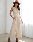 The Mari Wide Leg Linen Jumpsuit
