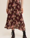 The Shania Floral Pleated Maxi Skirt