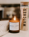 The Warm + Cozy Soy Candle in Amber Jar by Sweet Water Decor