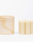 The Cream Daisy Pillar Candle by Ginger June Candle Co.