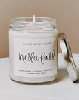 The Hello Fall Soy Candle in Clear Jar by Sweet Water Decor
