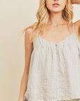 The Ayla Striped Eyelet Cami