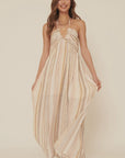The Aria Striped Halter Maxi Dress