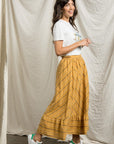 The Delilah Striped Button Front Skirt