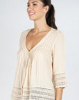 The Corrine Crochet Trim Babydoll Top