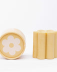 The Ochre Daisy Pillar Candle by Ginger June Candle Co.