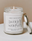 The Sweater Weather Soy Candle in Clear Jar by Sweet Water Decor