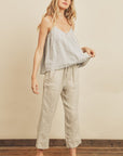 The Ayla Striped Eyelet Cami
