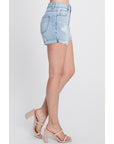The Tina Light Wash High Rise Jean Shorts