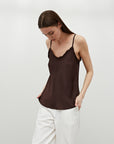 The Noreen Ruffle Satin Cami