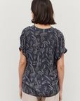 The Noelle Leaf Print Drapey Top