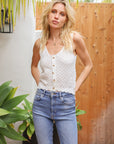 The Winifred Pointelle Knit Sweater Tank