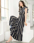 The Edna Striped Ruffle Sleeve Dress