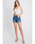 The Tina Medium Wash High Rise Jean Shorts