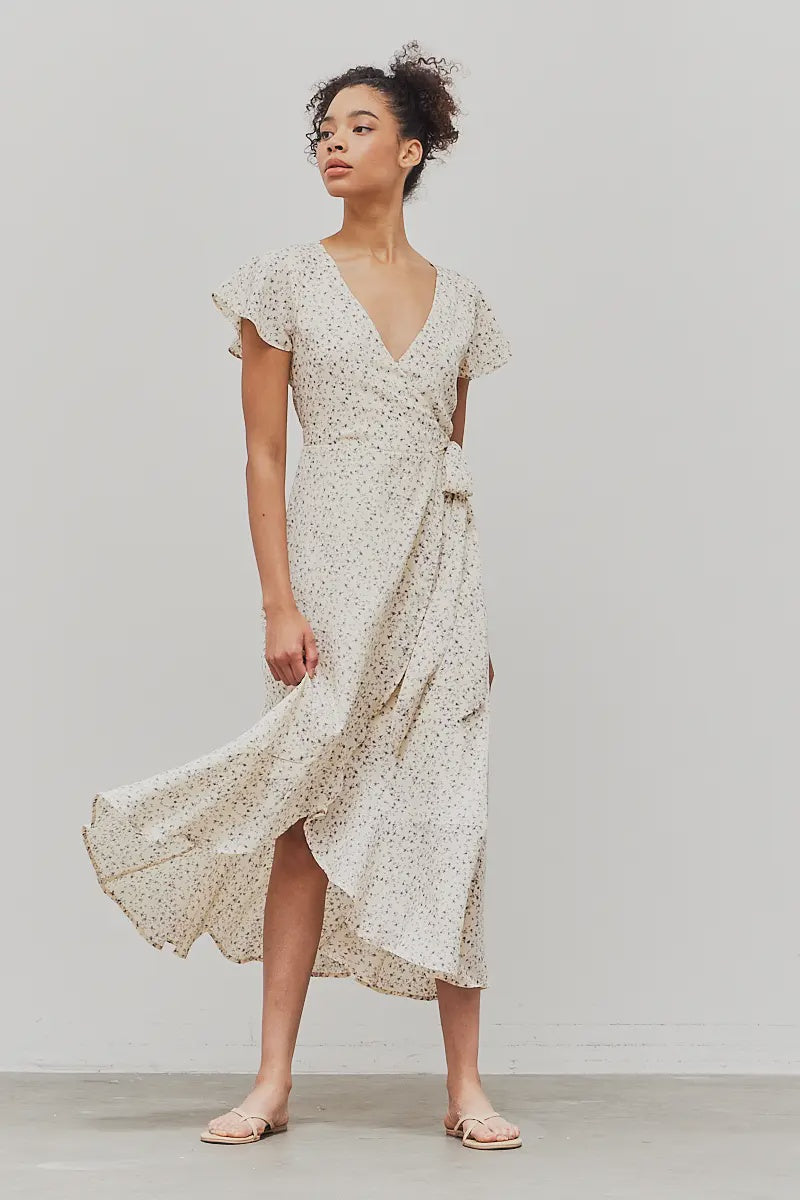 The Viviana Ruffle Hem Wrap Dress – Thread + Seed