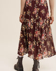 The Shania Floral Pleated Maxi Skirt