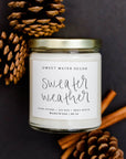 The Sweater Weather Soy Candle in Clear Jar by Sweet Water Decor