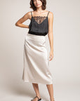 The Paulina Satin Midi Skirt