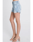 The Tina Light Wash High Rise Jean Shorts