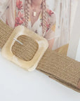 The Woven Straw Resin Buckle Belt