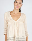 The Corrine Crochet Trim Babydoll Top