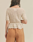 The Bestia Handcrochet Peplum Top