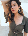 The Cow Print Arch Earrings by Earth + Clay Collective