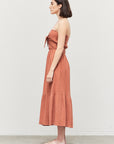 The Ximena Tie Front Midi Dress