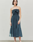 The Ximena Tie Front Midi Dress