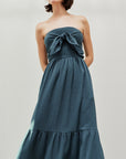 The Ximena Tie Front Midi Dress