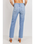 The Terri Clean High Rise Straight Leg Jeans by Just Black Denim - Light Wash