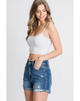 The Tina Medium Wash High Rise Jean Shorts
