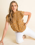 The Roselle Floral Print Smocked Top