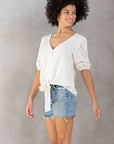 The Jordyn Boho Tie Front Blouse