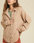 The Everly Ribbed Button-Up Shacket