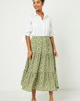 The Anita Floral Tiered Midi Skirt