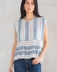 The Mylie Striped Open-Back Top