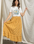 The Delilah Striped Button Front Skirt