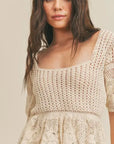 The Bestia Handcrochet Peplum Top
