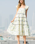 The Valeria Ruffle Tiered Midi Dress