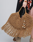 The Flynn Macrame Cowrie Shell Bag