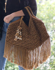 The Flynn Macrame Cowrie Shell Bag