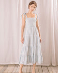 The Mika Polka Dot and Stripes Maxi Dress