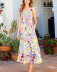 The Charlie Flower Print Smocked Midi Dress