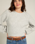 The Aemma Bubble Sleeve Cropped Sweater