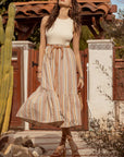 The Alena Knit Top Striped Midi Dress